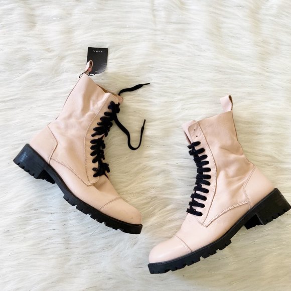 Blush pink combat boots Clearance